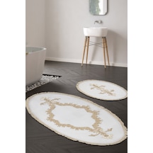 Sirma Welsoft Dantelli Saçakli Oval Klozet Takımı 2 Pcs Antrasit krem