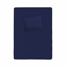 %100 Pamuklu Bebek Aparalı Çarşaf 115x150 + Bebek Yastık Kılıfı 35x45 Lacivert