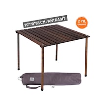 Bag The Joy 70 x 70 x 55 CM Ahşap Katlanır Kamp Masası - Antrasit Gri