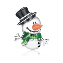 S925 Ayar Gümüş Kardan Adam Boncuk Dıy Bilezik Kolye Aksesuarları Çok Renkli