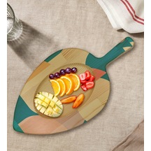 Bk Gift Modern Art Tasarımlı Yaprak Şeklinde Doğal Ahşap Servis Ve Sunum Tabağı Model 9