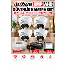 4'lü 2mp Ahd Full Color Renkli Gece Görüş Dome Kamera Seti