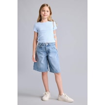 Defacto Regular Fit Mavi Jean Şort Kız Çocuk H8886a826aunm28 Mavi-nm28