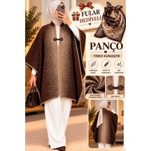 Genel Markalar Novea Scarf Fular Hediyeli Triko Panço Kahverengi - 942743338 Kahverengi