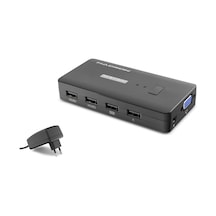Hadron Hdx1374 Vga Usb Kvm Switch 2 Port Vga 4 Port Usb Dahili Kablolu - Siyah