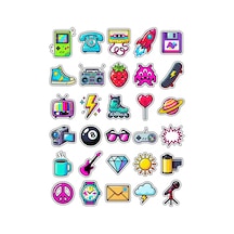 30 Adet Retro 90'lar Nostalji Sticker Seti - Laptop Defter Telefon İçin Özel Kesim Çok Renkli