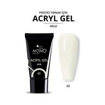 Momo Professional Protez Tırnak İçin Poly Gel Poli Jel Acryl Gel No.02 Süt Beyazı 30 Gr