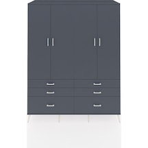 Kronos Gardrop 8 Raflı 6 Çekmeceli 4 Kapaklı 176x59x221 Antrasit-antrasit Antrasit