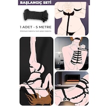 Fantezi Ürünleri, Shibari Sanatına Uygun Ayarlanabilir Vücut Bağlama Halat Seti Siyah1x5mt