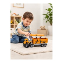 4x4 Sürtmeli Çöp Kamyonu Oyuncak 27 Cm Açılabilir Kasalı Metal Gövdeli