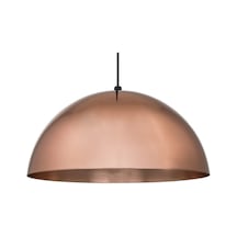 Dylight Retro Metal Dekoratif Rustik Bakır Tekli Sarkıt Avize Çap 40 Cm Beyaz