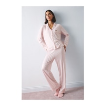 Defacto Regular Fit Uzun Kollu Pötikare Desenli 2li Pijama Takım H8799ax26aupn130 Pembe-pn130