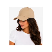 Neco Giyim Düz Baseball Şapka Arkası Cırtlı Ayarlanabilir Unisex Kep Günlük Spor Basic Model Şapka Bej