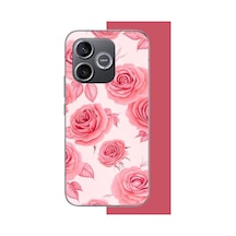 Honor 600 Uyumlu Pembe Gül Deseni Baskılı Silikon Kılıf Renkli