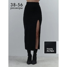 Fashion Fit Uzun Yırtmaçlı Spagetti Etek 216466492 Siyah