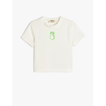 Koton Ekru Kız Çocuk T-shirt 5skg10092ak Ekru