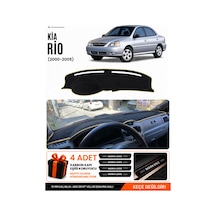 Kia Rio 2000-2005 Uyumlu Torpido Koruma, Torpido Örtüsü, Torpido Kılıfı - Siyah-bej - Kı011