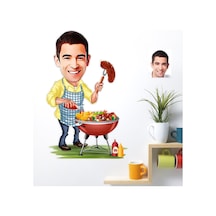 Kişiye Özel Bay Mangalcı Karikatürlü Duvar Sticker 50X70CM 1