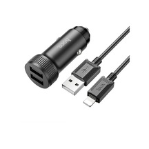 Hoco Z49 Çift Usb Girişli Araç Şarj Başlık + Usb To İphone Lightning Kablo