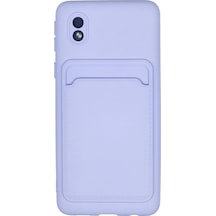 Ilkeshop Newface Samsung Galaxy Uyumlu A01 Core Kılıf Kelvin Kartvizitli Silikon - Lila LİLA
