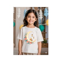 Stil-x Ramazan Bayramı Baskılı Kız Çocuk Tshirt, %100 Pamuklu Kumaş Beyaz-16