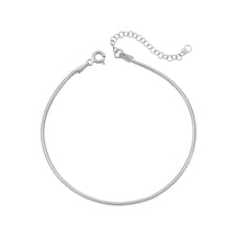 Yılan Model Bileklik Unisex 1,2 Mm Ince Yuvarlak Gümüş Zincir Bileklik