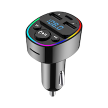 Shineyee Renkli Led'li Çift Usb'li Araç Mp3 Çalar, Bluetooth Fm Verici Ve Gerçek Zamanlı Voltaj İzleme İle Müzik Keyfi