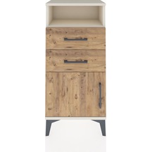 Arges Komodin Tek Raflı 2 Çekmeceli Tek Kapaklı 44x30x96 Aytaşı-çam Aytası