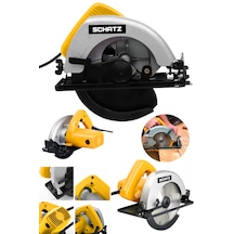 Schatz 800w Bakır Sargı Sjs Metal Şanzıman Sunta Kesme Daire Testere Makinesi Sarı 180mm