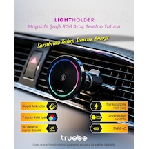 Truebo LightHolder Magsafe Şarjlı RGB Araç Telefon Tutucu