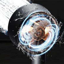 Qianfan Turbo Pervaneli 5 Fonksiyonlu Duş Başlığı Krom Duş Siyah