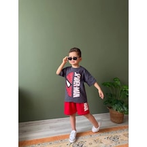 Cg Kids Örümcek Adam Erkek Çocuk Tshirt&şort Erkek Çocuk Alt Üst Takım Kırmızı