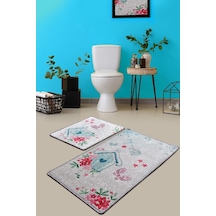 For You Djt 2 Lı Set Banyo Halısı, Paspas Çok Renkli