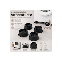 Titreşim Önleyici Çamaşır Makinesi Ayak Pedi - 4 Lü Set Kaymaz - Sessiz - Zemin Koruyucu