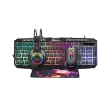 Xtrike Me CMX-410 Oyuncu Seti Kulak Üstü Kulaklık- Mouse- Klavye- Mouse Pad RGB ZORE-219206 Siyah