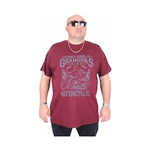 Starbattal Erkek Büyük Beden Sıfır Yaka Tişört Only Cool 25177 Murdum Murdum Mürdüm