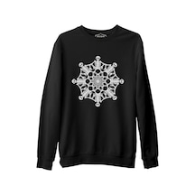 Kurukafa Mandala Siyah Erkek Kalın Sweatshirt 001