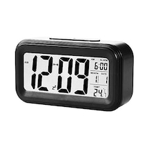 Dekoratif Dijital Alarmlı Saat, 12/24 Dönüştürme Gece Görüşlü Yatak Başucu Saati Masa Saati Led Ekran Pilli Çalar Saat 13 X 4.5x 7.5cm Siyah Diğer