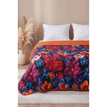 Örgü Çiçekler 5d Çok Amaçlı Çift Kişilik Baskılı Pike & Yatak Örtüsü 200x220 Cm Çok Renkli