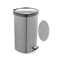 Tr Ayak Pedallı Krom Metal Görünüm Plastik Çöp Kovası 20 Litre Çıkabilen İç Kova Ø33 H:40 Geniş Hazne Diğer