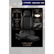 Citron Berlingo 1999 Uyumlu Siyah Renk Premium Lüks 2 Adet Minder Ve Yastık