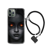 Apple Uyumlu iPhone 12 Pro Kılıf Boyun Askılı Dark Woman 1887