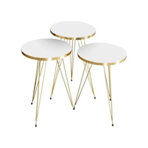 Zigon Sehpa Gold Beyaz