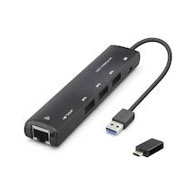 Usb Type-c 3.2 Gen1 Hub Gigabit Lan 4 Port 5 Gbps Siyah Hdx7897 Evimdeyokyok