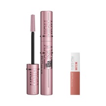 Maybelline New York Lash Sensational Sky High Maskara & Mini Super Stay Matte Ink Likit Mat Ruj 65 Seductress Makyaj Seti 0