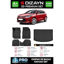 S-dizayn Kia Rio 3d Pro Havuzlu Paspas Ve Bagaj Havuzu Seti 2'li Set 2017-2023 A+ Kalite