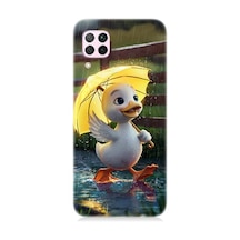 Huawei P40 Lite Uyumlu Şemsiye Ördek Desenli Silikon Kılıf