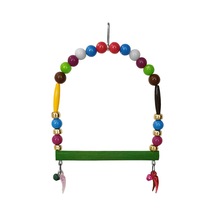 Renkli Boncuklu Ve Çanlı Muhabbet Kuşu Salıncağı 10-11.5 Cm Renkli