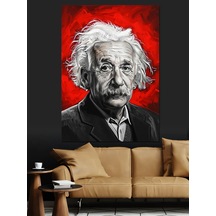 Ahşap Tablo Albert Einstein Kırmızı Portre