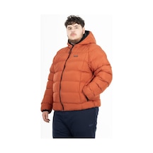 Maraton Sportswear Büyük Beden Erkek Kapşonlu Uzun Kol Basic Kiremit Mont 21391-kiremit Kiremit